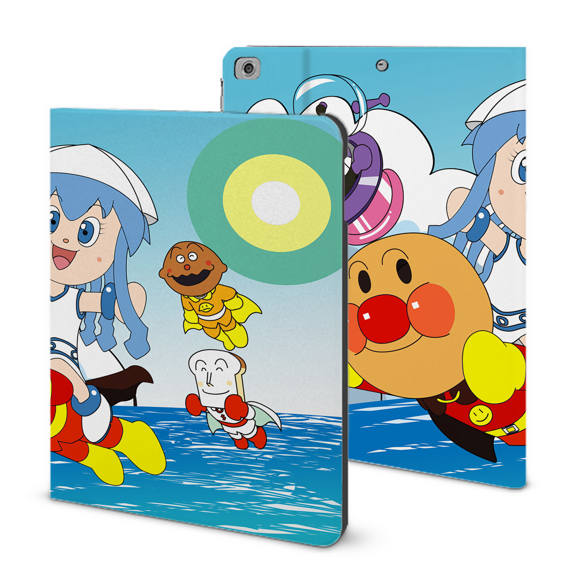 （画像用） アンパンマン Anpanman IPad ケース ブック型 PUレザー TPU 耐衝撃 軽量 薄型 ペン収納なし 全面保護 IPad 各モデル対応